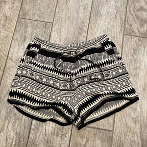 Aztec Print B&W Shorts